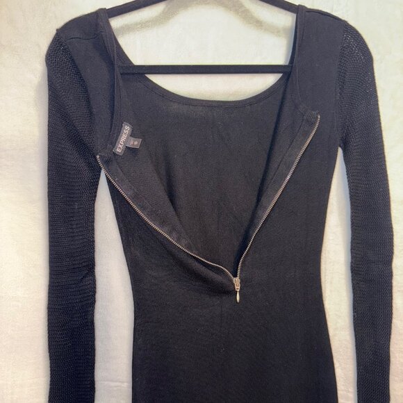Express long sleeved knit black dress size XS. EXCELLENT condition - Picture 7 of 12